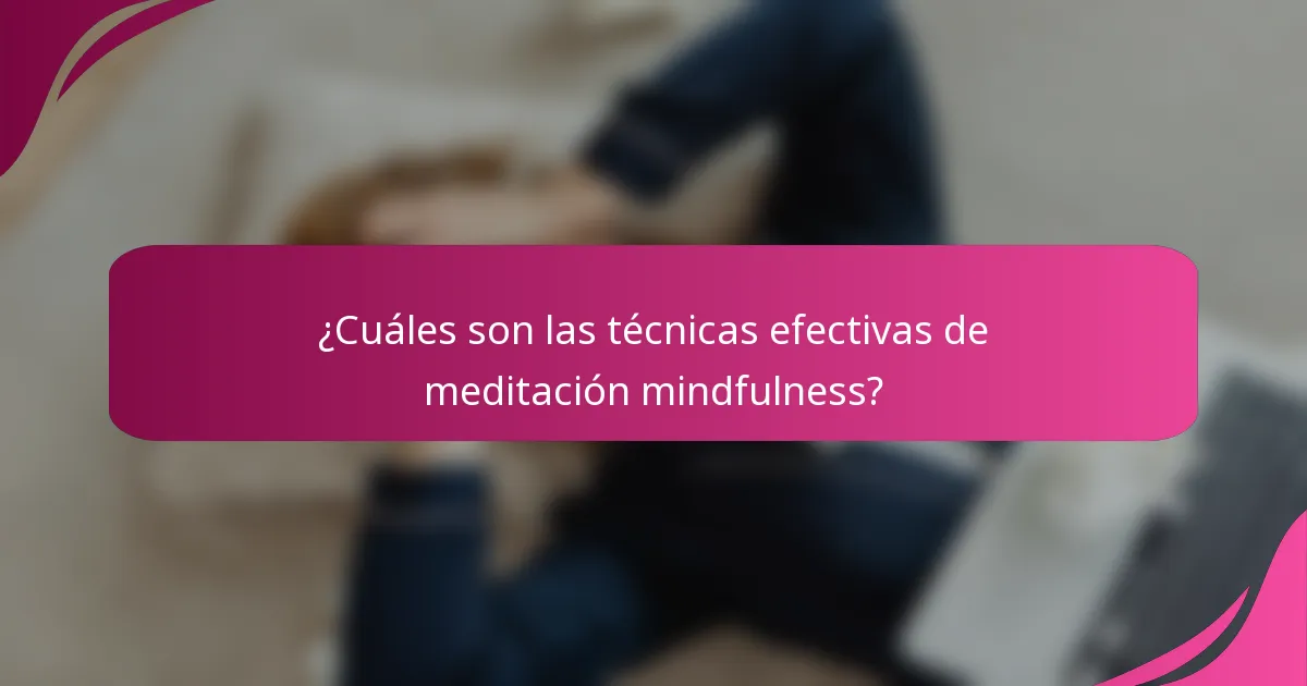 ¿Cuáles son las técnicas efectivas de meditación mindfulness?